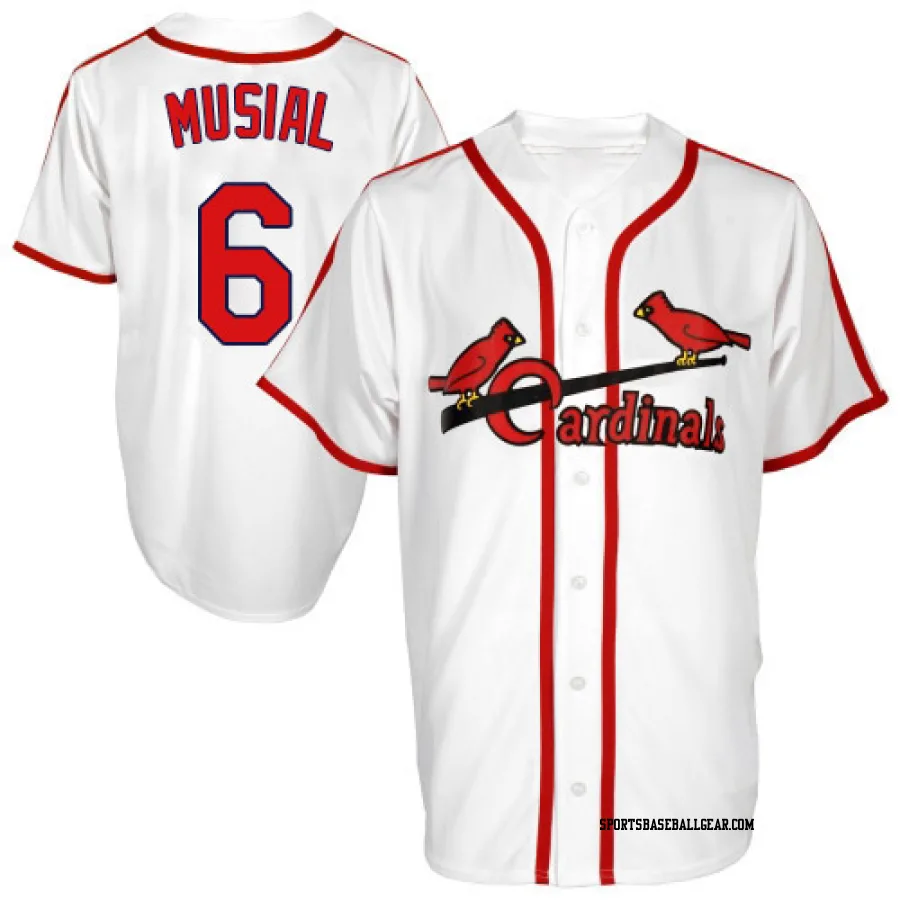 Stan Musial Men's St. Louis Cardinals White Authentic Throwback Jersey