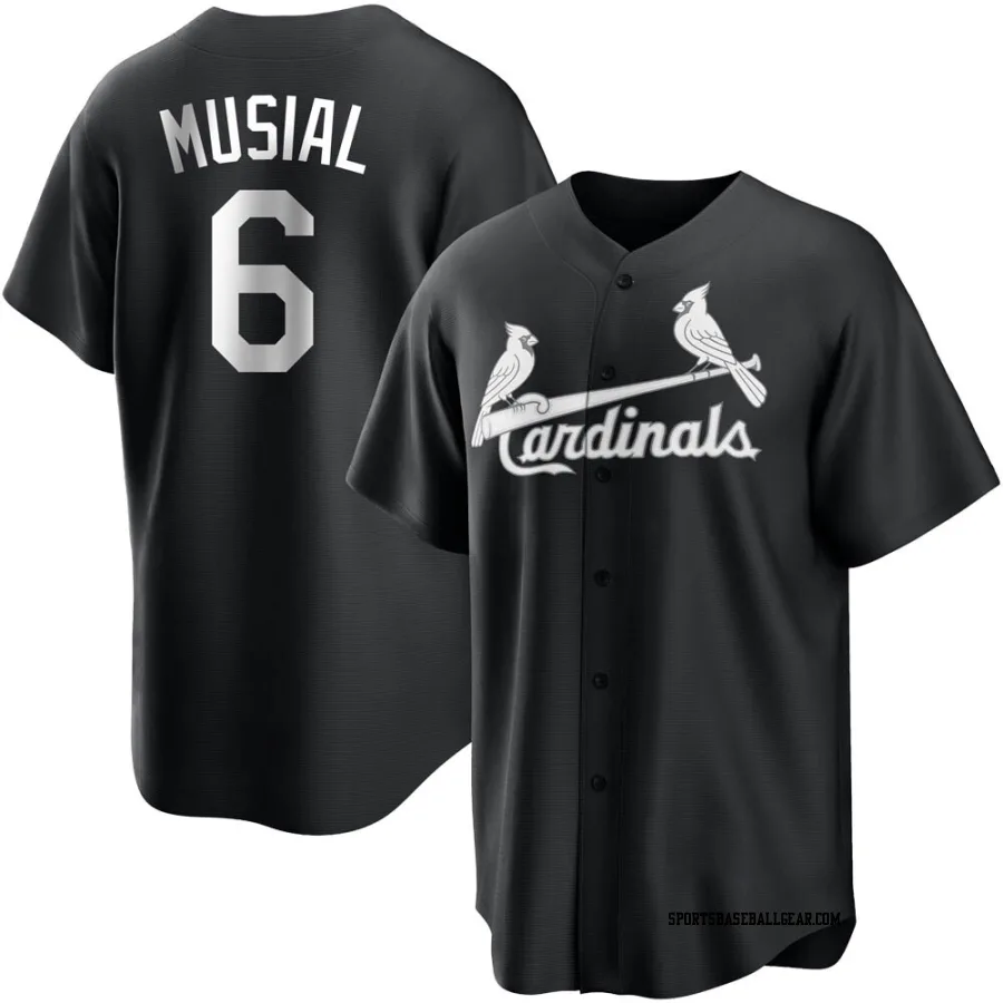 Stan Musial Youth St. Louis Cardinals Black/White Replica Jersey