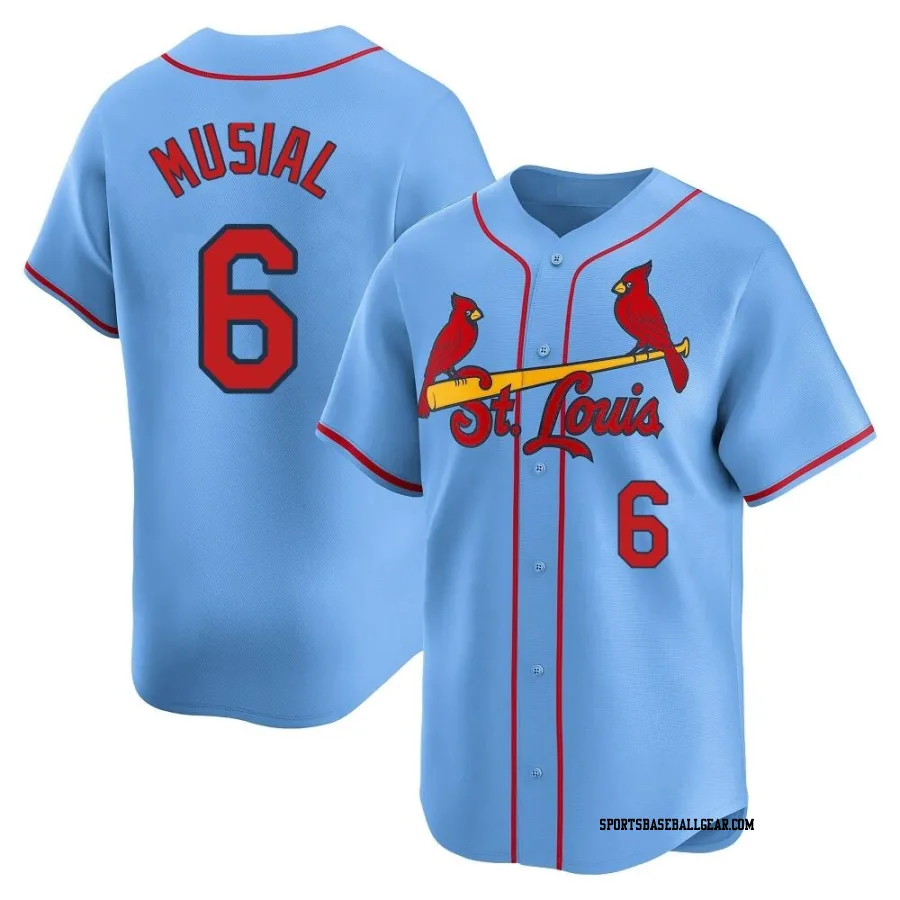 Stan Musial Youth St. Louis Cardinals Light Blue Limited Alternate Jersey