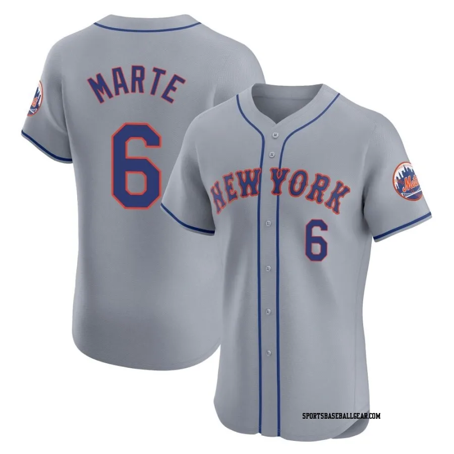 Starling Marte Men's New York Mets Gray Elite Road Jersey