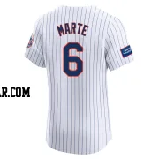 Starling Marte Men's New York Mets White Elite Home Patch Jersey