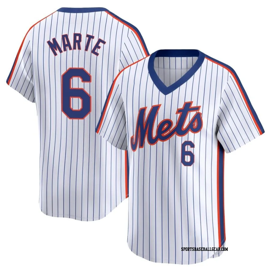 Starling Marte Men's New York Mets White Limited Cooperstown Collection Jersey