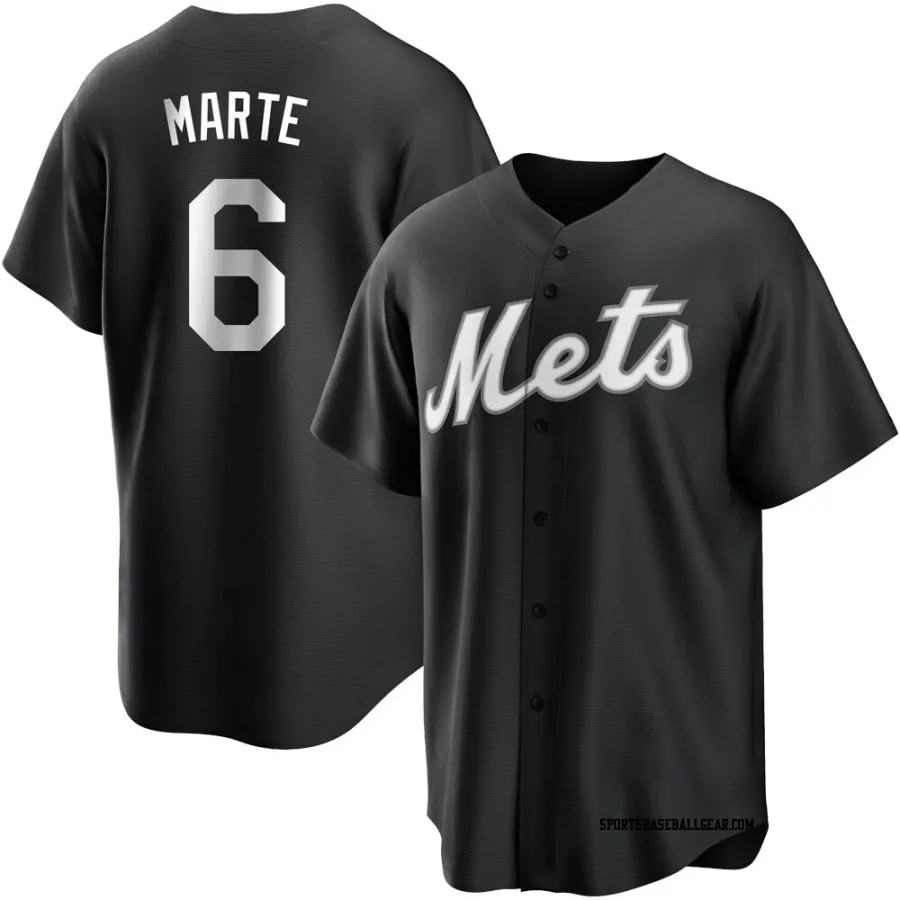 Starling Marte Youth New York Mets Black/White Replica Jersey