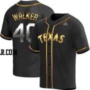 Steele Walker Men's Texas Rangers Black Golden Replica Alternate 2023 World Series Jersey