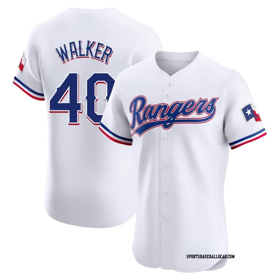 Steele Walker Men's Texas Rangers White Elite Home Jersey