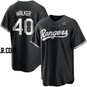 Steele Walker Men's Texas Rangers White Replica Black 2023 World Series Jersey