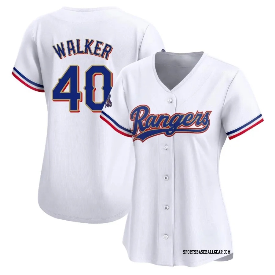 Steele Walker Women's Texas Rangers Gold Limited White 2024 Collection Jersey