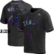 Steele Walker Youth Texas Rangers Black Holographic Replica Alternate 2023 World Series Jersey