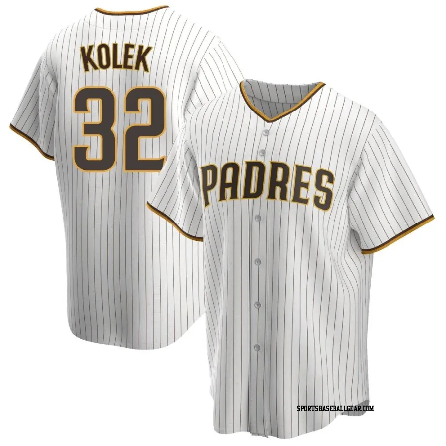 Stephen Kolek Youth San Diego Padres White/Brown Replica Home Jersey