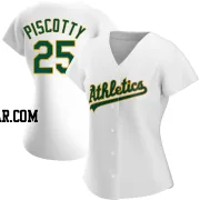 Stephen Piscotty Women's Oakland Athletics White Replica Home Jersey