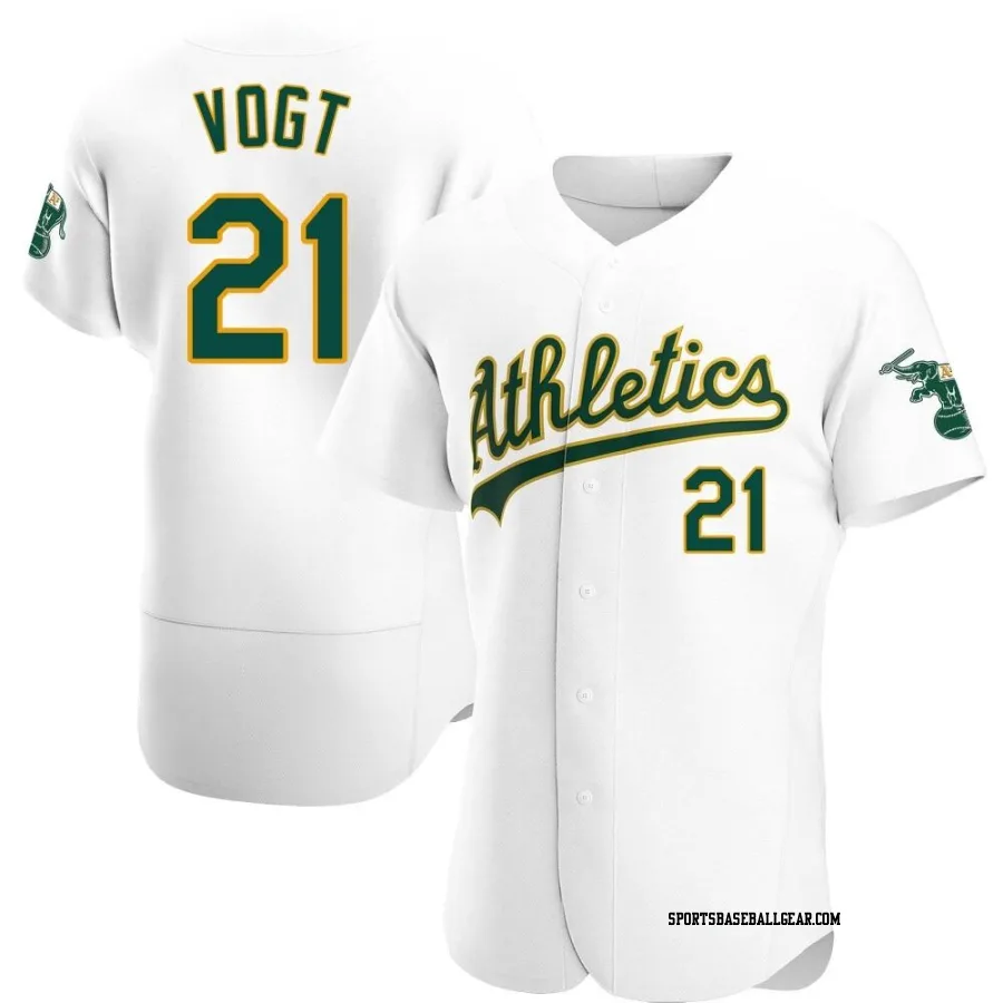 Stephen Vogt Men's Oakland Athletics White Authentic Home Jersey