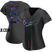 Stephen Vogt Women's Oakland Athletics Black Holographic Replica Alternate Jersey