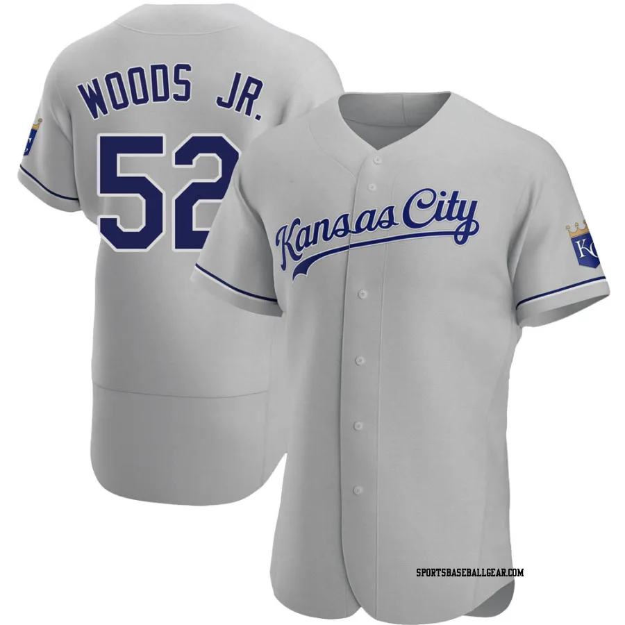 Stephen Woods Jr. Men's Kansas City Royals Gray Authentic Road Jersey