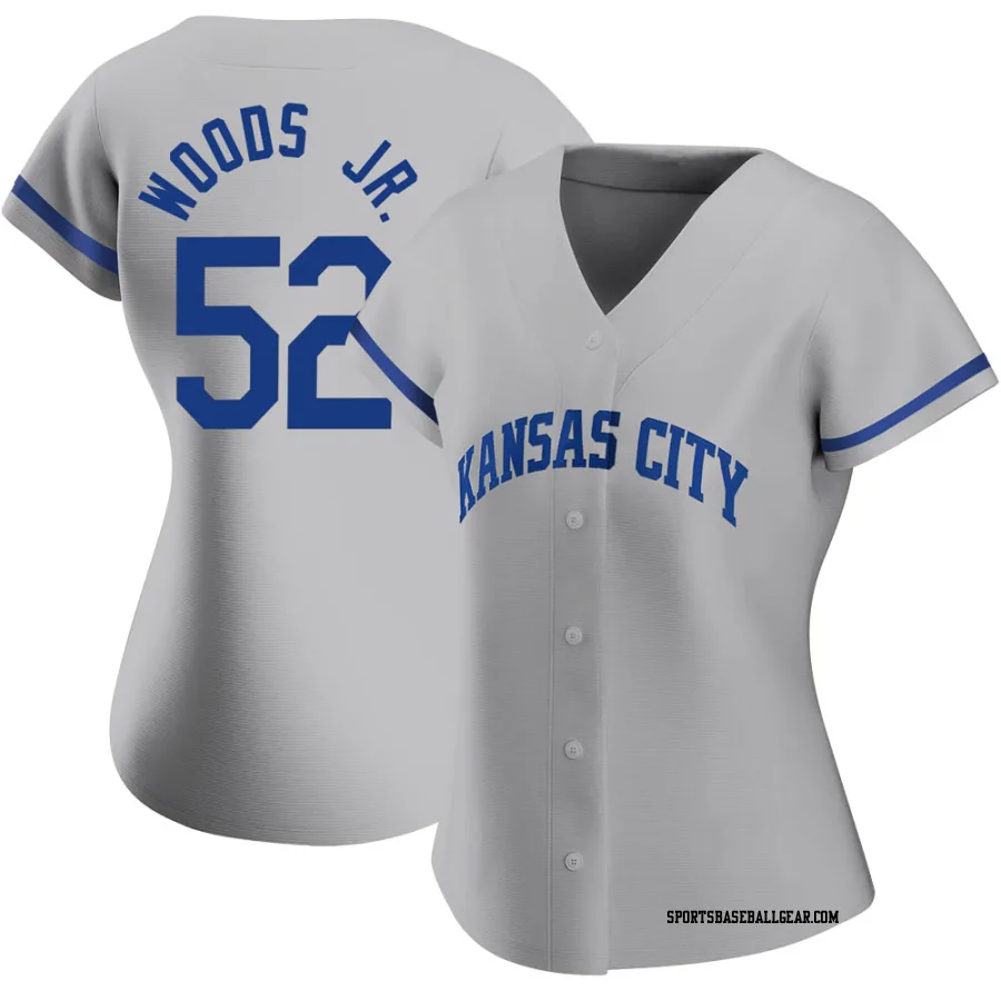 Stephen Woods Jr. Women's Kansas City Royals Gray Authentic 2022 Road Jersey