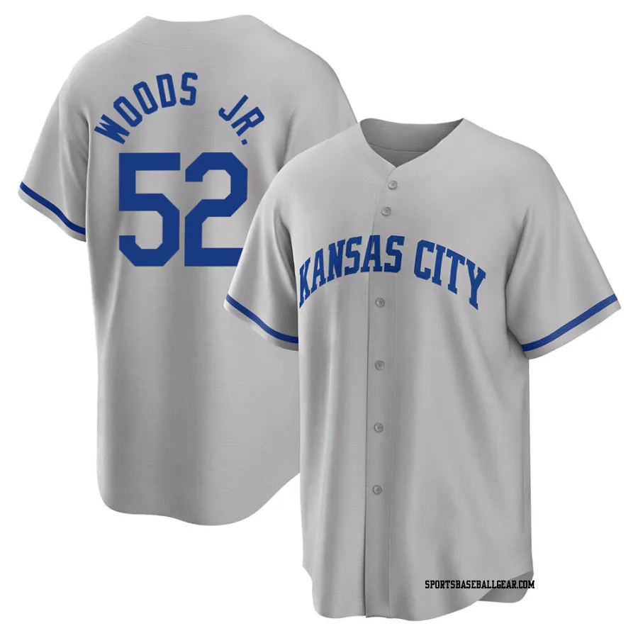 Stephen Woods Jr. Youth Kansas City Royals Gray Replica 2022 Road Jersey