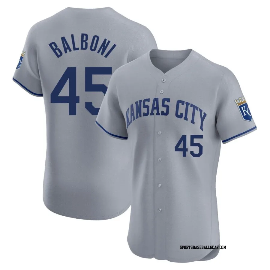 Steve Balboni Men's Kansas City Royals Gray Elite Road Jersey