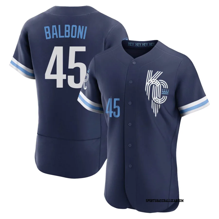 Steve Balboni Men's Kansas City Royals Navy Authentic 2022 City Connect Jersey