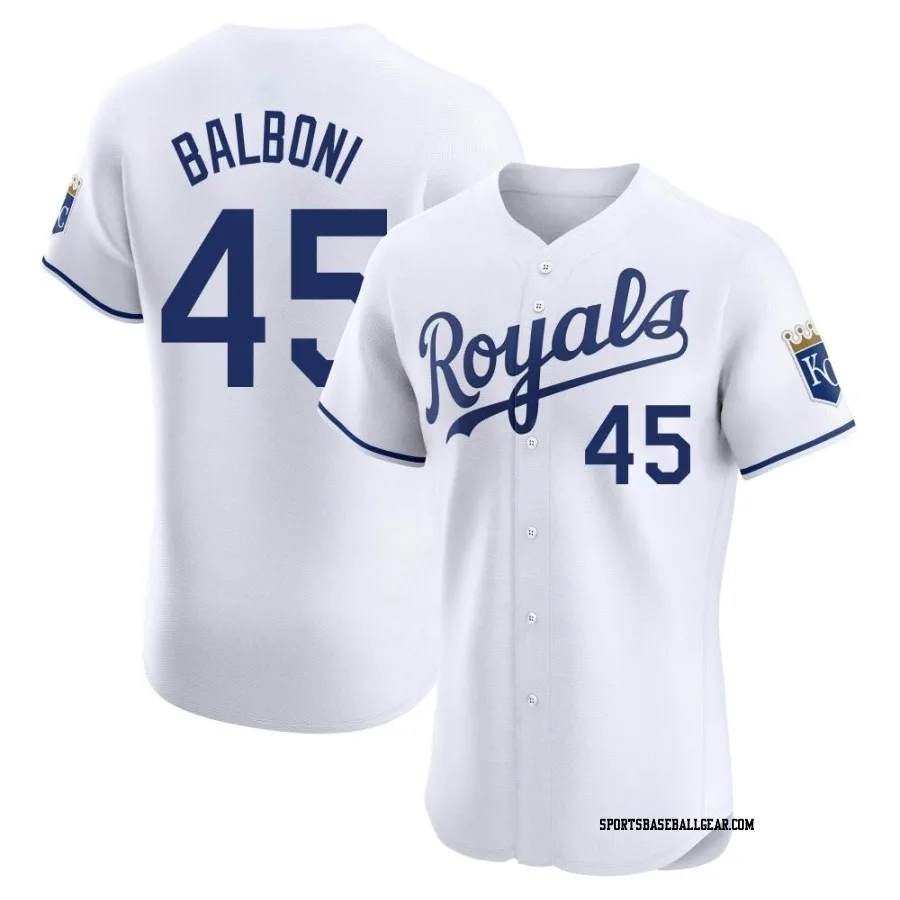 Steve Balboni Men's Kansas City Royals White Elite Home Jersey