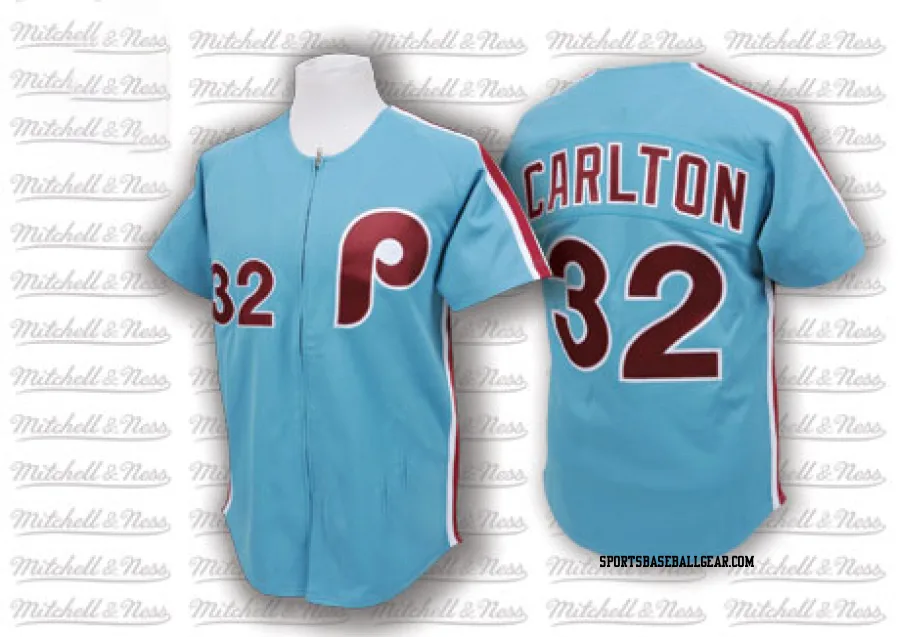 Steve Carlton Men's Philadelphia Phillies Blue Replica Throwback Jersey