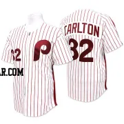 Steve Carlton Men's Philadelphia Phillies White/Red Authentic Strip Throwback Jersey