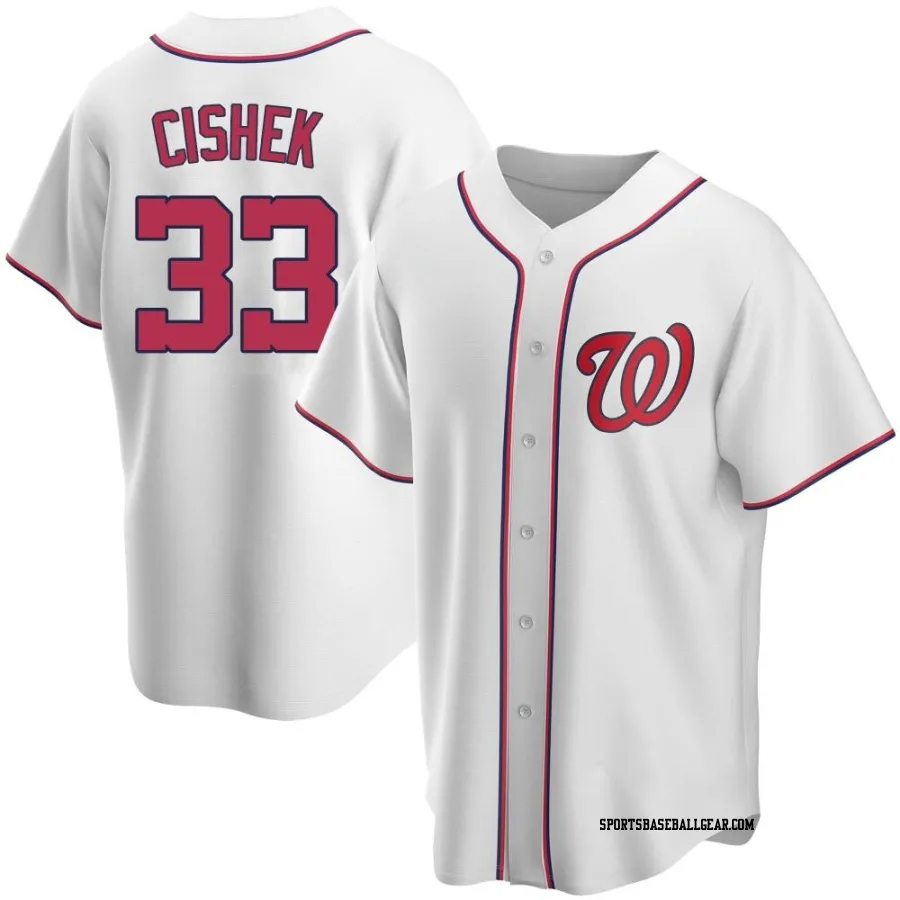 Steve Cishek Men's Washington Nationals White Replica Home Jersey