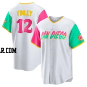 Steve Finley Youth San Diego Padres White Replica 2022 City Connect Jersey