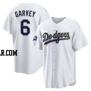 Steve Garvey Men's Los Angeles Dodgers White/Gold Replica 2021 Gold Program Player Jersey