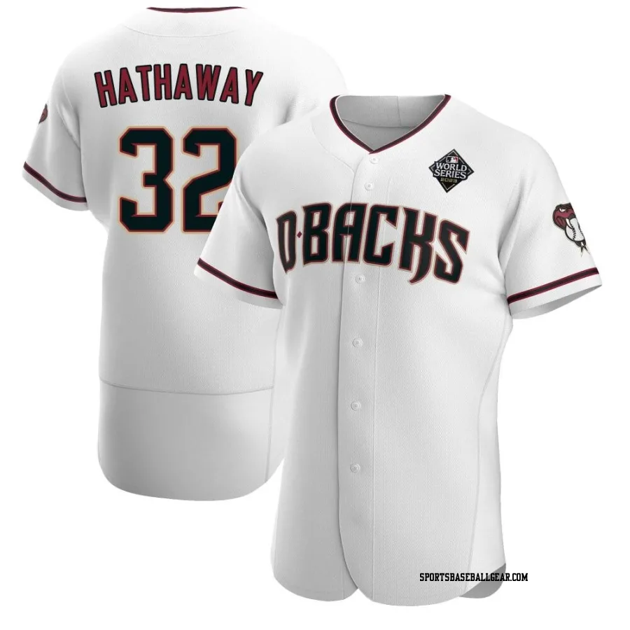 Steve Hathaway Men's Arizona Diamondbacks White Authentic Crimson Home 2023 World Series Jersey