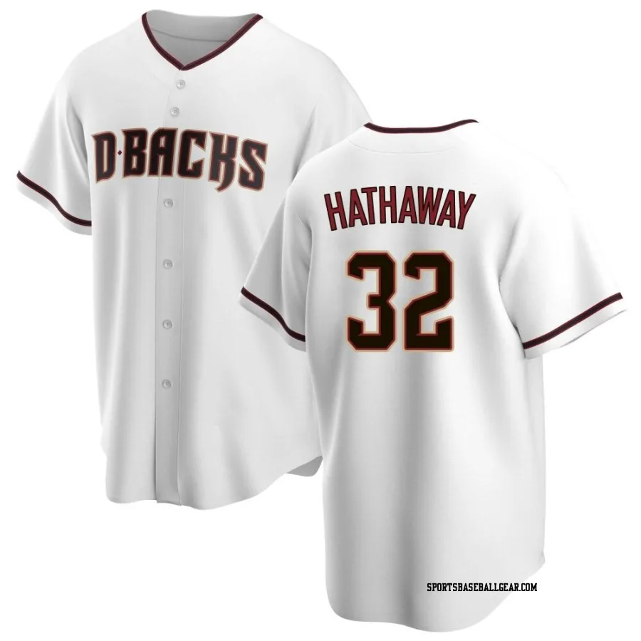 Steve Hathaway Men's Arizona Diamondbacks White Replica Home Jersey