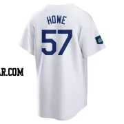 Steve Howe Men's Los Angeles Dodgers White Replica 2024 World Tour Seoul Series Home Jersey