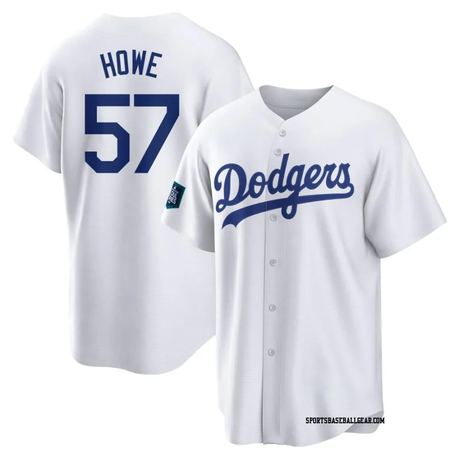 Steve Howe Men's Los Angeles Dodgers White Replica 2024 World Tour Seoul Series Home Jersey