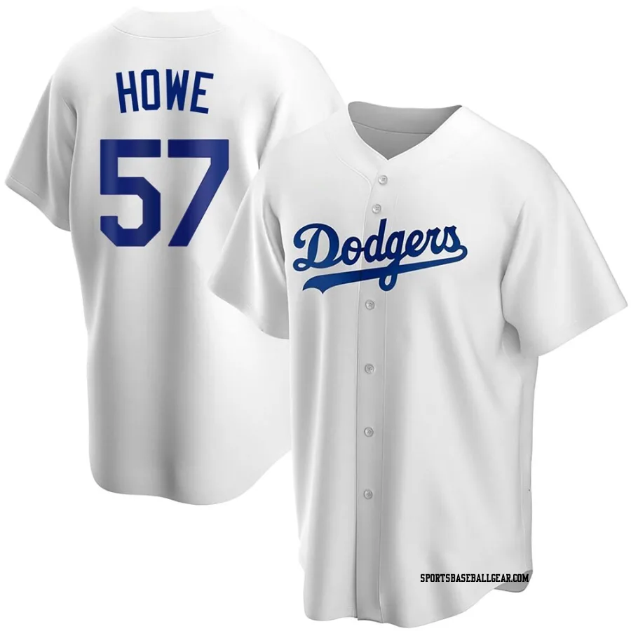 Steve Howe Men's Los Angeles Dodgers White Replica Home Jersey