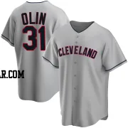 Steve Olin Men's Cleveland Guardians Gray Replica Road Jersey