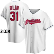 Steve Olin Men's Cleveland Guardians White Replica Home Jersey