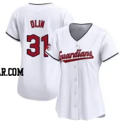 Steve Olin Women's Cleveland Guardians White Limited Home Jersey