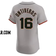 Steve Ontiveros Men's San Francisco Giants Gray Elite Road Jersey