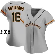 Steve Ontiveros Women's San Francisco Giants Gray Authentic Road Jersey