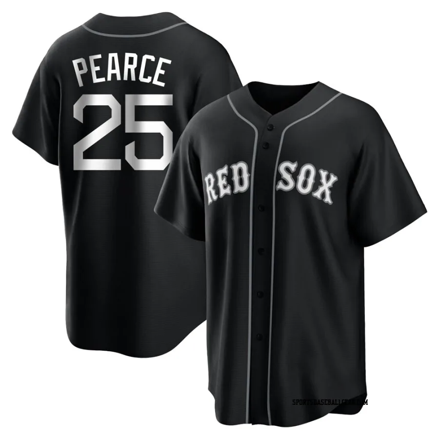 Steve Pearce Men's Boston Red Sox Black/White Replica Jersey