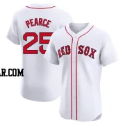 Steve Pearce Men's Boston Red Sox White Elite Home Patch Jersey