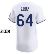 Steven Cruz Men's Kansas City Royals White Elite Home Jersey