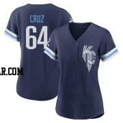 Steven Cruz Women's Kansas City Royals Navy Authentic 2022 City Connect Jersey