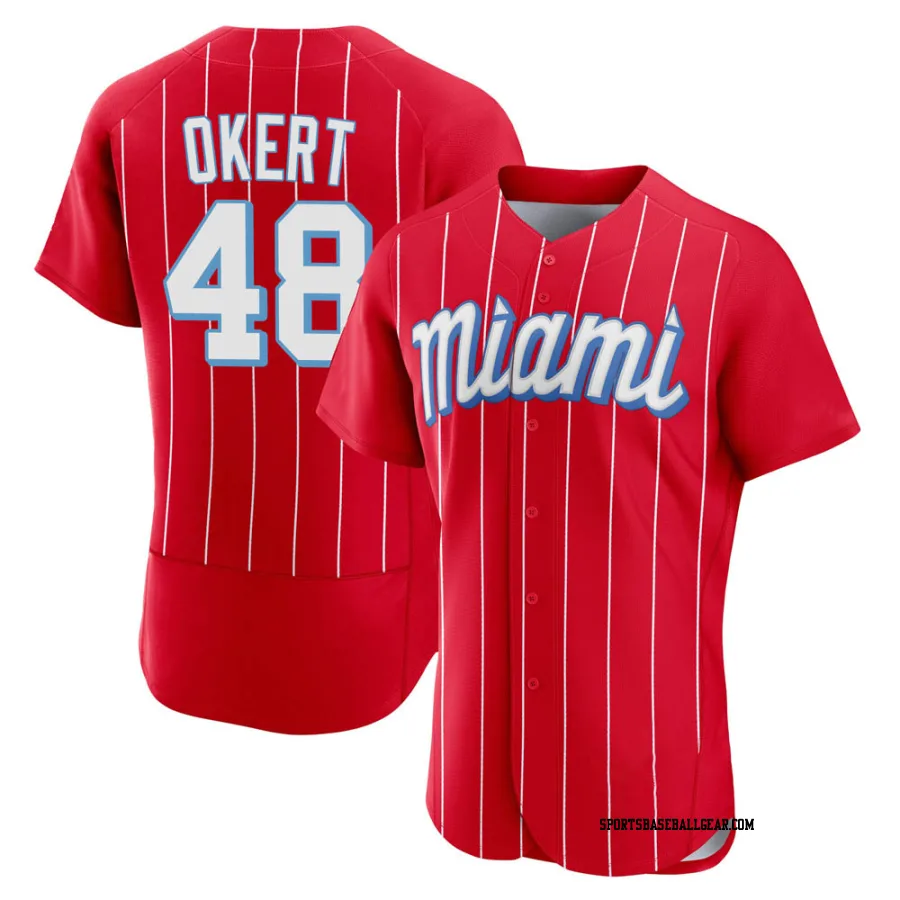 Steven Okert Men's Miami Marlins Red Authentic 2021 City Connect Jersey