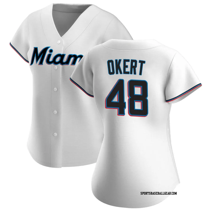 Steven Okert Women's Miami Marlins White Authentic Home Jersey