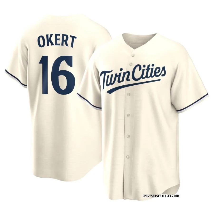 Steven Okert Youth Minnesota Twins Cream Replica Alternate Jersey