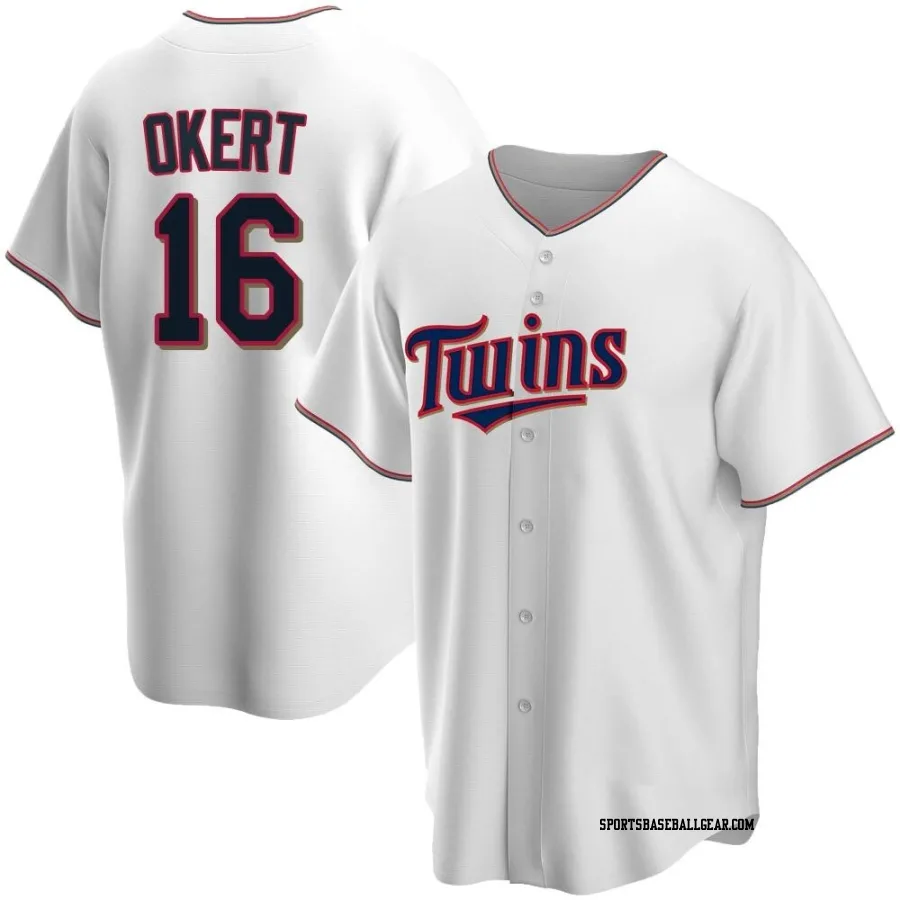 Steven Okert Youth Minnesota Twins White Replica Home Jersey