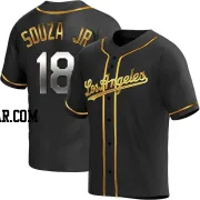 Steven Souza Jr. Men's Los Angeles Dodgers Black Golden Replica Alternate Jersey