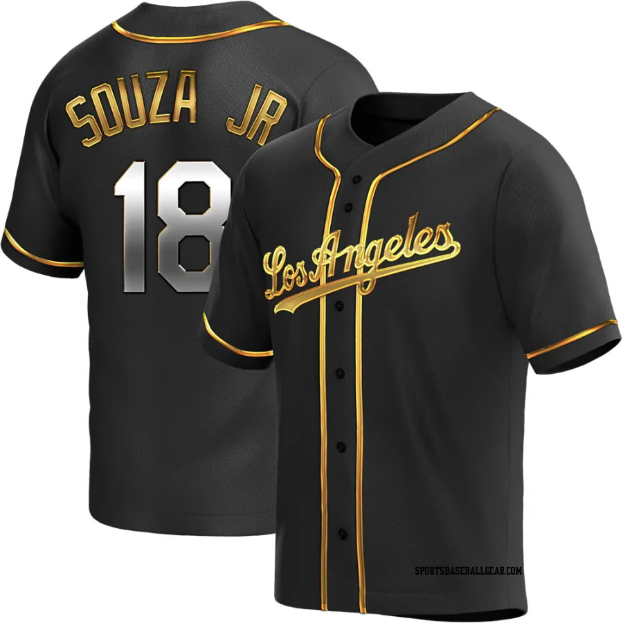 Steven Souza Jr. Men's Los Angeles Dodgers Black Golden Replica Alternate Jersey