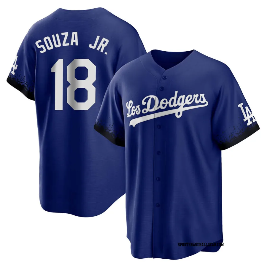 Steven Souza Jr. Men's Los Angeles Dodgers Royal Replica 2021 City Connect Jersey