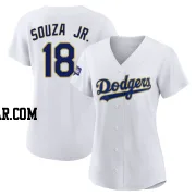 Steven Souza Jr. Women's Los Angeles Dodgers White/Gold Authentic 2021 Gold Program Player Jersey