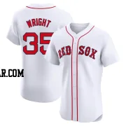 Steven Wright Men's Boston Red Sox White Elite Home Patch Jersey